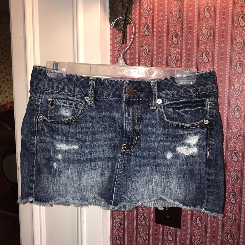 American Eagle Ripped Denim Skirt